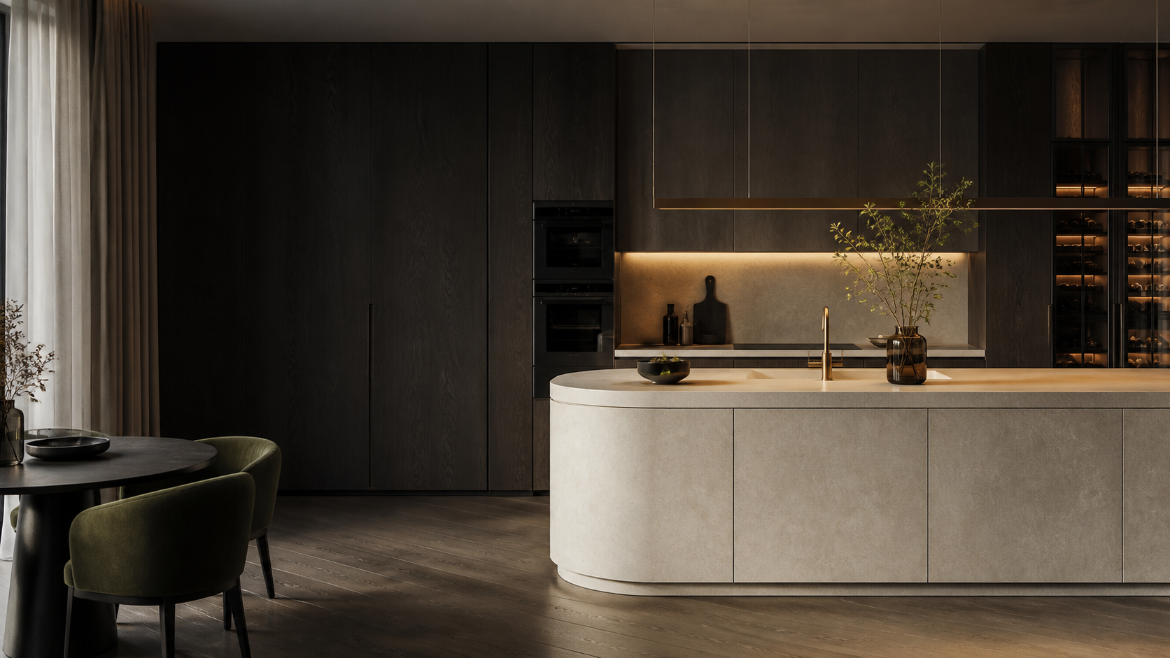 Премиальная кухня CASCADE MEBEL с островом